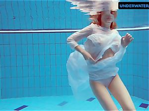 red-haired Diana red-hot and horny in a milky dress