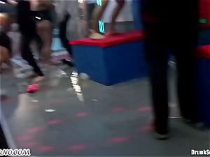 Mass pornography fuckfest in a striptease bar