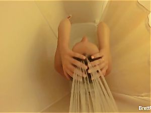wondrous blondie Brett Rossi takes a lovely shower